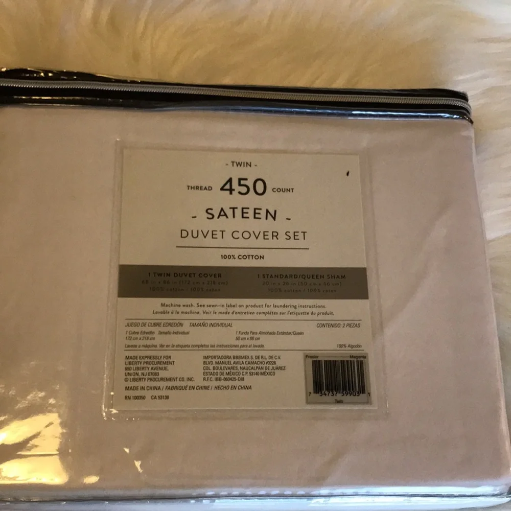 Sateen Duvet Cover Set- twin size - 100% Cotton